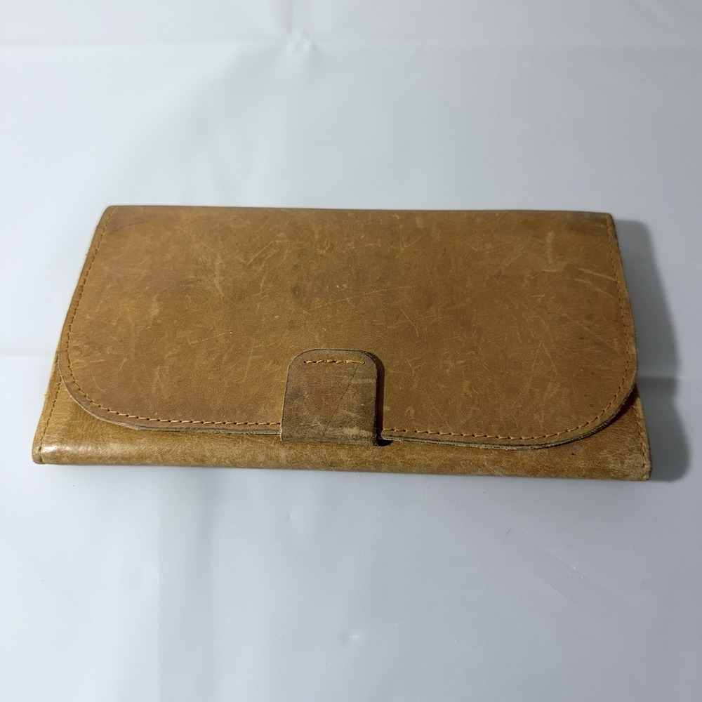 ABLE Brown Snap Closure Checkbook Wallet for Women with Credit Card Slots